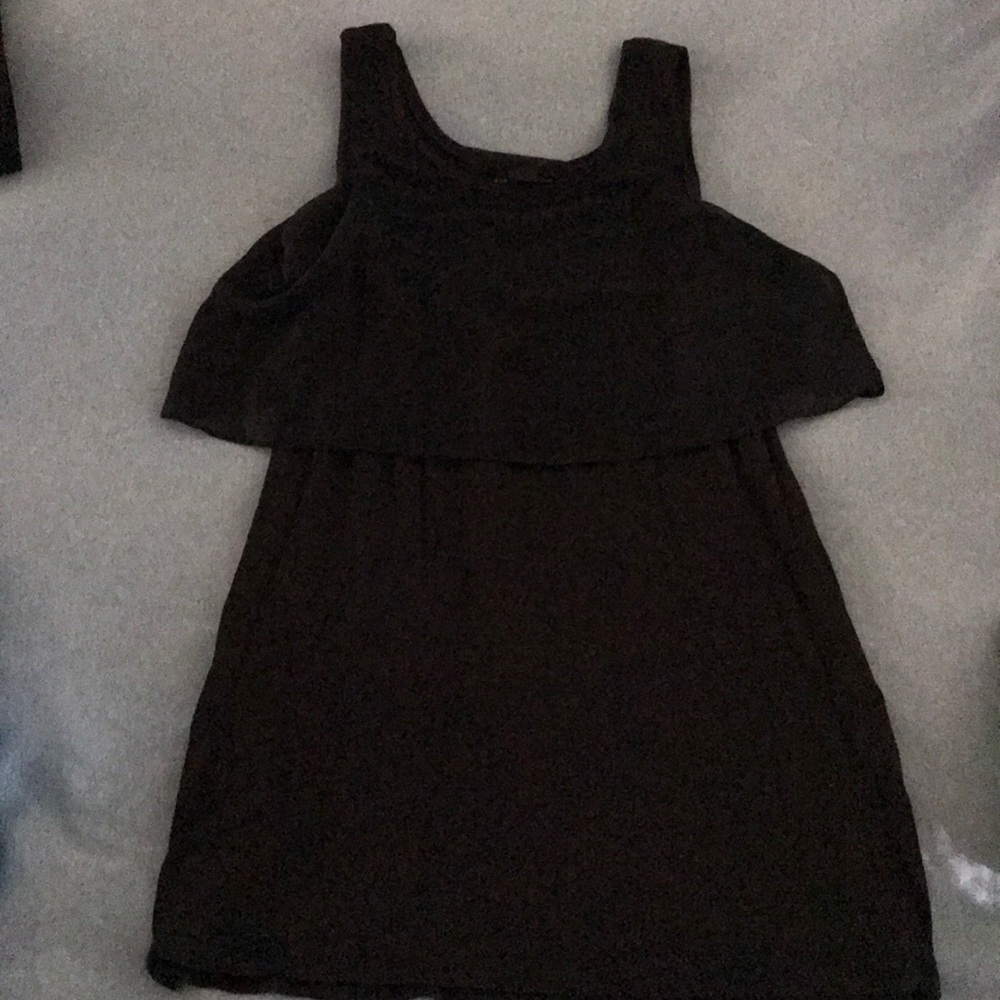 Knit tank dress with shear top.